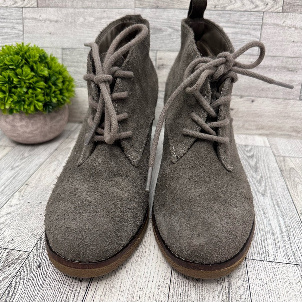 White Mountain Boots Womens 7.5 M Lambert Wedge Ankle Booties Heels W23799 Gray